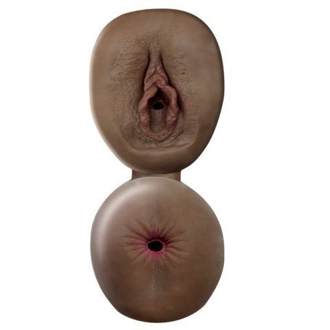 Темнокожий мастурбатор CyberSkin Fresh Pussy & Ass Dark - вагина и анус, Topco Sales