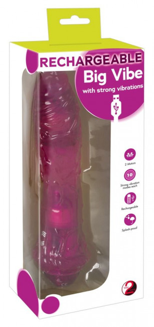 Розовый вибромассажер Rechargeable Big Vibe - 25,5 см., Orion