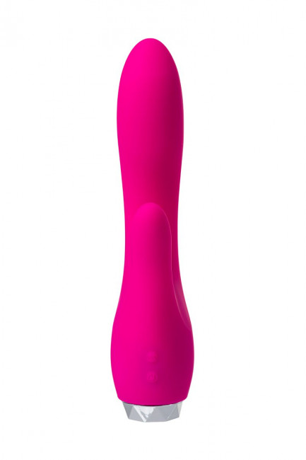 Розовый вибратор с клиторальным стимулятором L'EROINA - 18 см., ToyFa