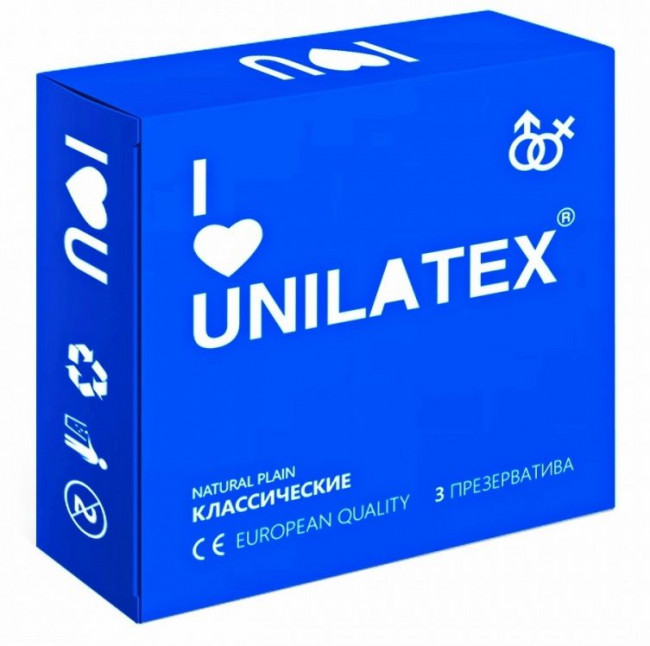 Классические презервативы Unilatex Natural Plain - 3 шт., Unilatex