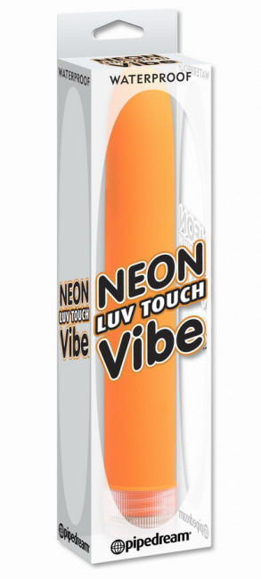 Оранжевый водонепроницаемый вибратор Neon Luv Touch Vibe - 17 см., Pipedream