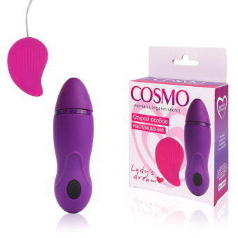 Розовый вибромассажер Cosmo с пультом управления вибрацией, Bior toys
