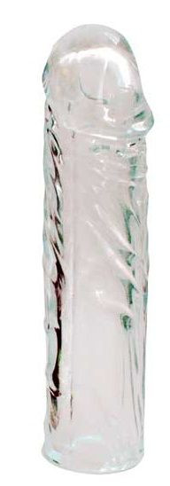 Закрытая прозрачная насадка-фаллос Crystal sleeve - 16 см., Bior toys Закрытая прозрачная насадка-фаллос Crystal sleeve - 16 см., Bior toys