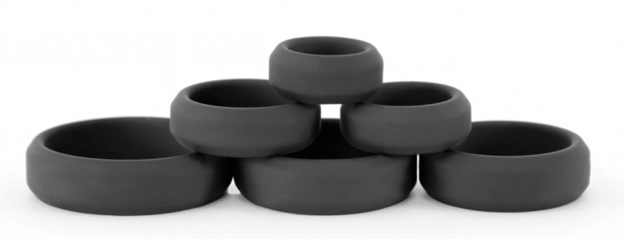 Набор черных эрекционных колец  Build A Cage Rings, NS Novelties