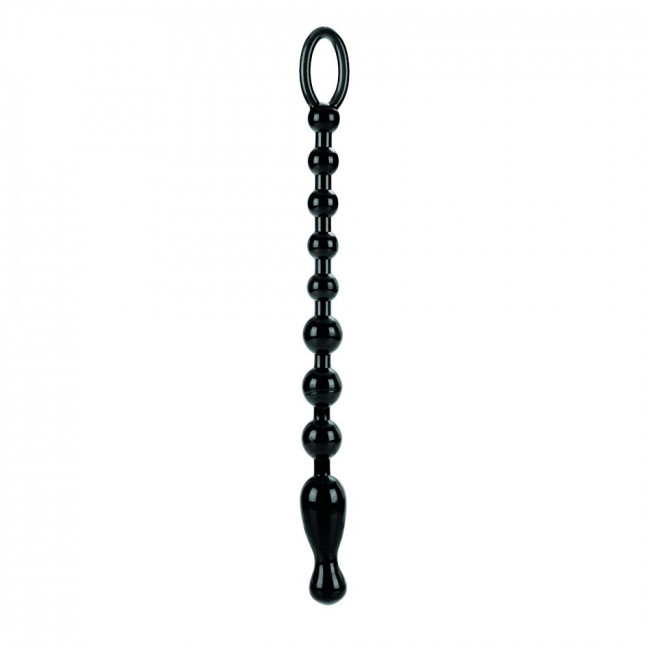 Анальная чёрная цепочка COLT Max Beads - 28 см., California Exotic Novelties