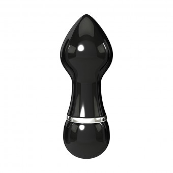 Чёрный алюминиевый вибратор BLACK SMALL - 7,5 см., Pipedream