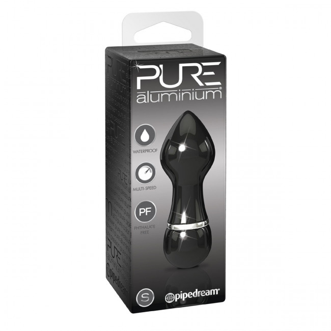 Чёрный алюминиевый вибратор BLACK SMALL - 7,5 см., Pipedream Чёрный алюминиевый вибратор BLACK SMALL - 7,5 см., Pipedream
