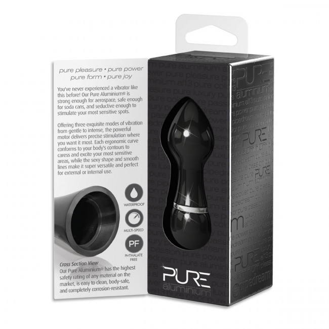 Чёрный алюминиевый вибратор BLACK SMALL - 7,5 см., Pipedream Чёрный алюминиевый вибратор BLACK SMALL - 7,5 см., Pipedream