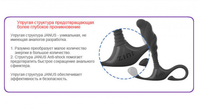 Большой черный массажер простаты ZINI JANUS LAMP, ZINI Большой черный массажер простаты ZINI JANUS LAMP, ZINI