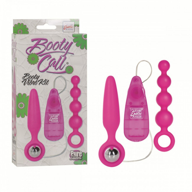 Набор розовых анальных стимуляторов с вибрацией Booty Vibro Kits, California Exotic Novelties