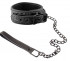 Чёрный кожаный ошейник с поводком Collar With Leash , Erokay Чёрный кожаный ошейник с поводком Collar With Leash , Erokay