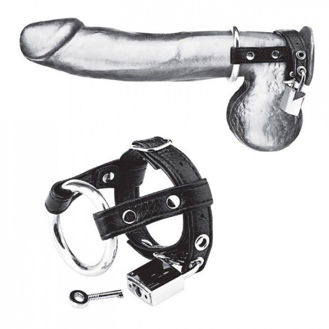 Утяжка на пенис на замочке Duo Cock And Ball Lock, BlueLine Утяжка на пенис на замочке Duo Cock And Ball Lock, BlueLine