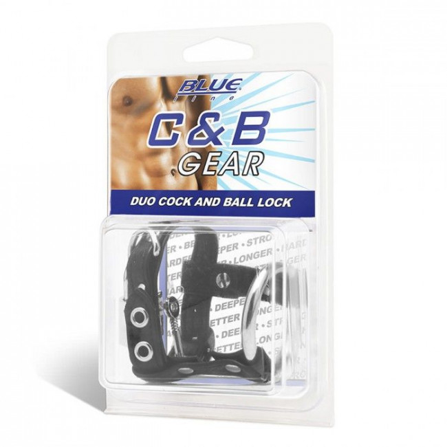 Утяжка на пенис на замочке Duo Cock And Ball Lock, BlueLine Утяжка на пенис на замочке Duo Cock And Ball Lock, BlueLine