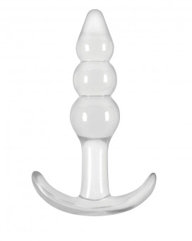Прозрачная анальная пробка Jelly Rancher T-Plug Ripple - 11 см., NS Novelties