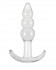 Прозрачная анальная пробка Jelly Rancher T-Plug Ripple - 11 см., NS Novelties