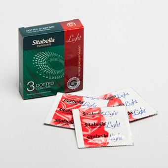 Презервативы Sitabella Light с возбуждающим эффектом и точками - 3 шт., Sitabella