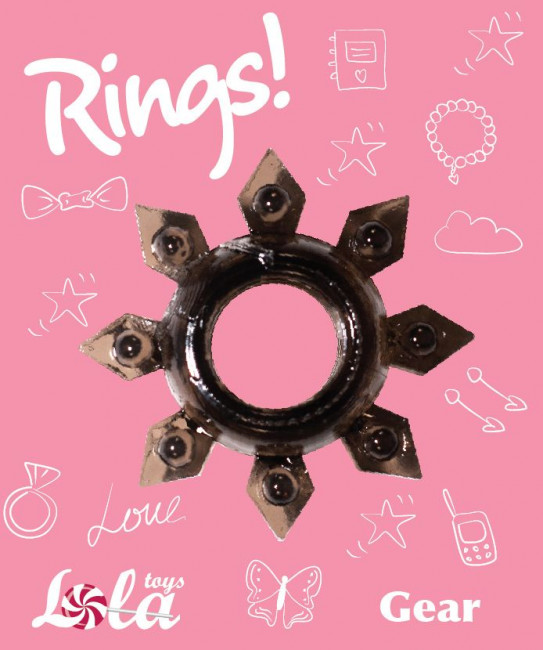 Чёрное эрекционное кольцо Rings Gear, Lola toys