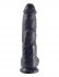 Реалистичный чёрный фаллоимитатор-гигант 10" Cock with Balls - 25,4 см., Pipedream