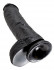 Реалистичный чёрный фаллоимитатор-гигант 10" Cock with Balls - 25,4 см., Pipedream