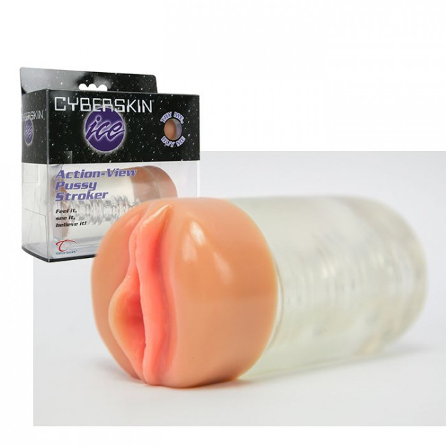 Прозрачная вагина  CyberSkin Ice Action-View Pussy Stroker, Topco Sales
