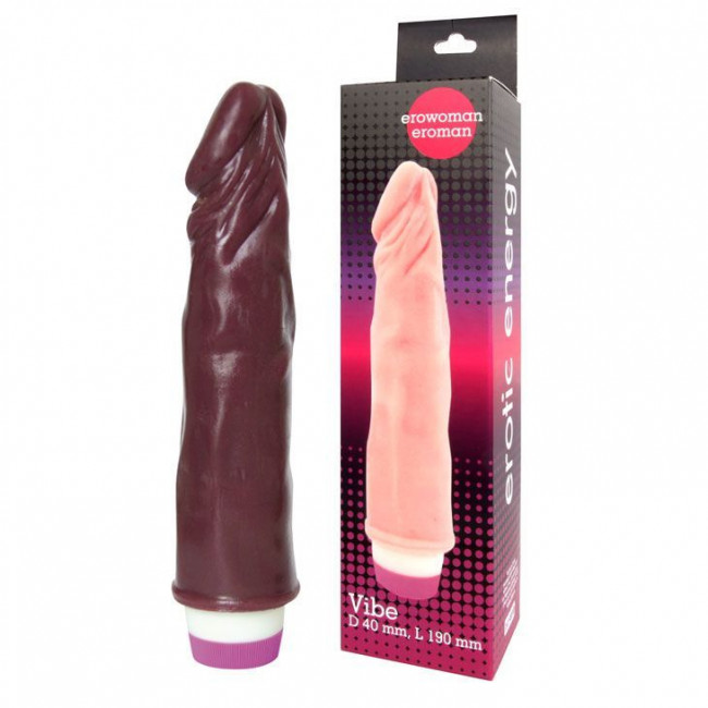 Вибратор Realistic Cock Vibe коричневого цвета - 21 см., Bior toys