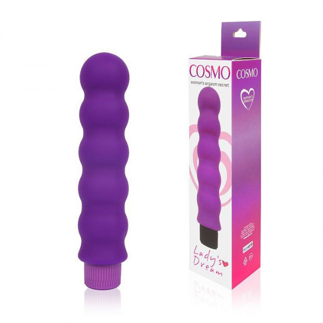 Фиолетовый силиконовый вибратор-елочка Cosmo - 15 см., Bior toys