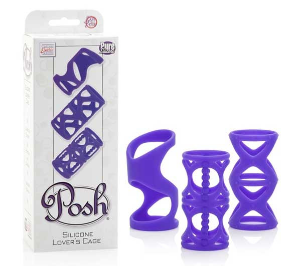 Набор фиолетовых насадок Posh Silicone Lover’s Cages, California Exotic Novelties Набор фиолетовых насадок Posh Silicone Lover’s Cages, California Exotic Novelties