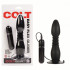 Чёрная анальная пробка с хребтом и присоской COLT Easy Flex Glider - 18,5 см., California Exotic Novelties