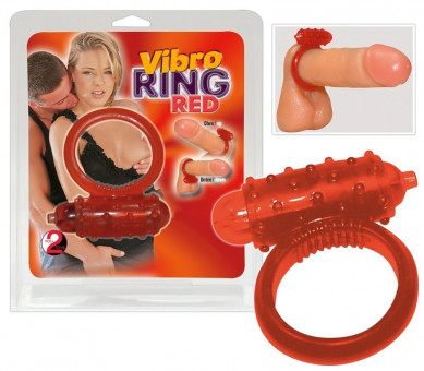 Красное эрекционное виброкольцо Vibro Ring Red, Orion