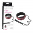 Красно-чёрный кожаный ошейник с поводком Collar With Leash, Erokay