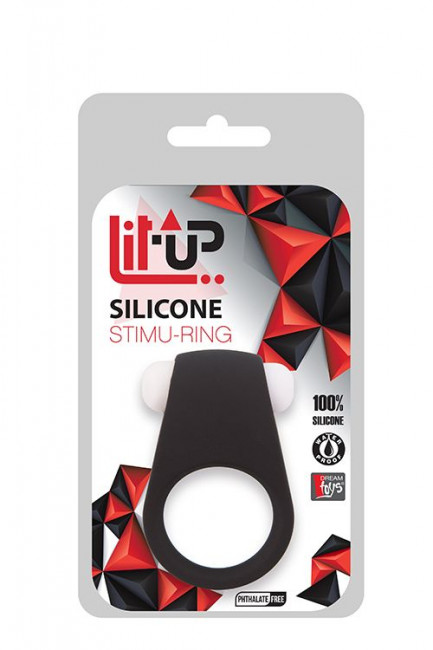 Чёрное эрекционное виброкольцо LIT-UP SILICONE STIMU RING 4 BLACK, Dream Toys