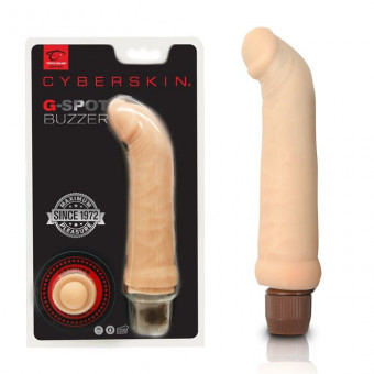 Телесный вибратор для G-точки CyberSkin G-Spot Buzzer Light  - 19 см., Topco Sales