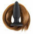 Чёрная анальная пробка с каштановым хвостом Filly Tails Chestnut, NS Novelties