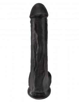Чёрный фаллоимитатор на присоске 13" Cock with Balls - 35,6 см., Pipedream