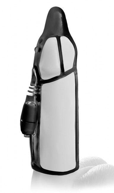 Чёрная вибронасадка  Vibrating Cock Rocket - 17,7 см., Pipedream