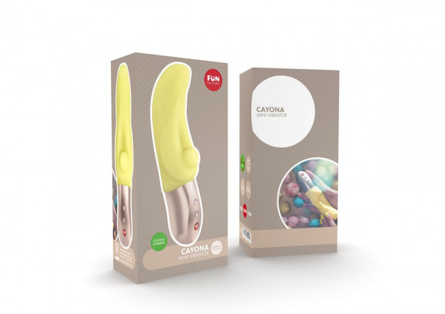Жёлтый мини-вибратор CAYONA - 16 см., Fun Factory