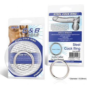Стальное эрекционное кольцо STEEL COCK RING - 4.5 см., BlueLine