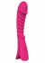 Розовый перезаряжаемый вибратор с ребрышками NAUGHTY BARONESS - 12,5 см., Dream Toys