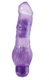Фиолетовый гелевый вибратор JELLY JOY 7INCH 10 RHYTHMS PURPLE - 17,5 см., Dream Toys