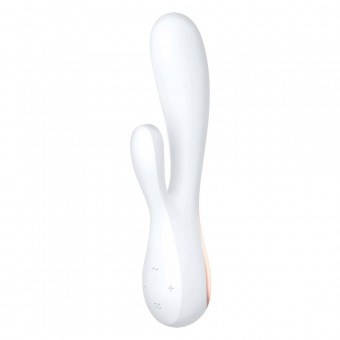 Белый вибратор-кролик Satisfyer Mono Flex с управлением через приложение - 20,4 см.