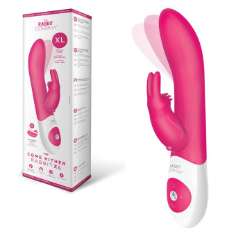 Розовый вибратор The Come Hither Rabbit XL с "манящим" эффектом, The Rabbit Company