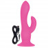 Розовый двухголовый вибратор-насадка Rechargeable Love Rider Wireless Pleaser - 19 см., California Exotic Novelties