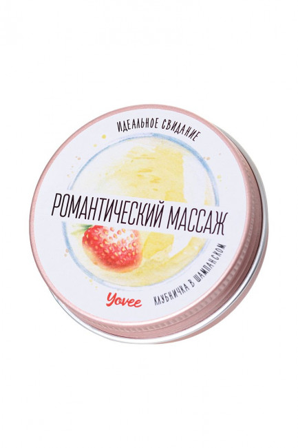 Массажная свеча «Романтический массаж» с ароматом клубники и шампанского - 30 мл., ToyFa Массажная свеча «Романтический массаж» с ароматом клубники и шампанского - 30 мл., ToyFa