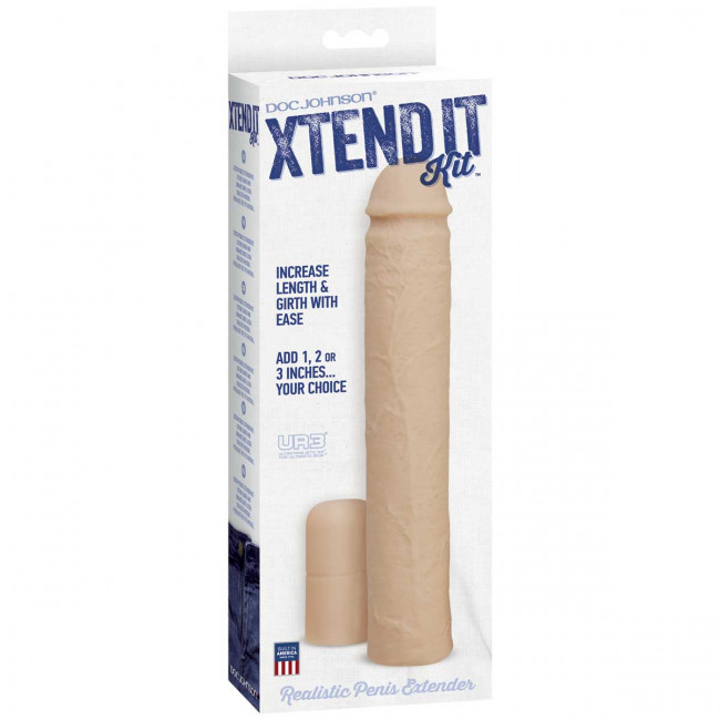 Телесная увеличивающая насадка на пенис Xtend It Kit - 22,8 см., Doc Johnson Телесная увеличивающая насадка на пенис Xtend It Kit - 22,8 см., Doc Johnson
