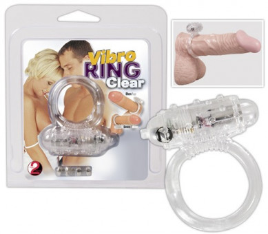 Прозрачное эрекционное виброкольцо Vibro Ring Clear, Orion