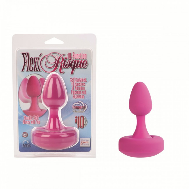 Розовая пробка с вибрацией 10-Function Flexi Risquе - 14,5 см., California Exotic Novelties