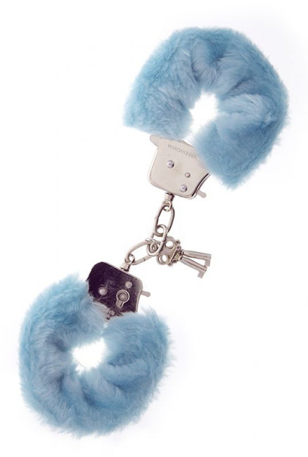Голубые меховые наручники METAL HANDCUFF WITH PLUSH BLUE, Dream Toys Голубые меховые наручники METAL HANDCUFF WITH PLUSH BLUE, Dream Toys
