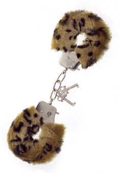 Леопардовые наручники METAL HANDCUFF WITH PLUSH LEOPARD, Dream Toys