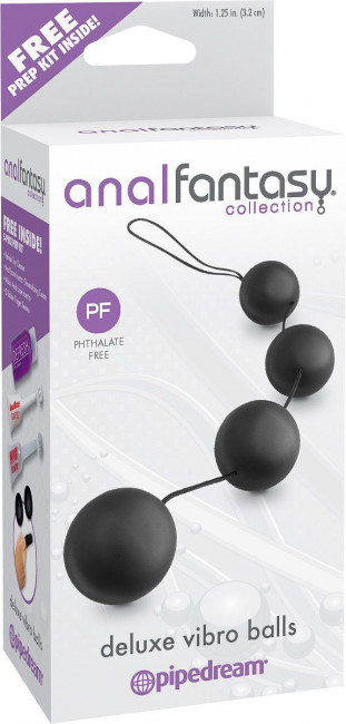 Анальная цепочка из 4 шариков Deluxe Vibro Balls, Pipedream