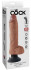 Кофейный вибромассажер 10" Vibrating Cock with Balls - 25,4 см.